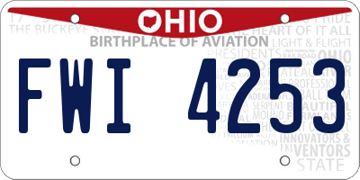 OH license plate FWI4253