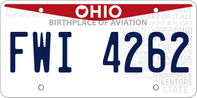 OH license plate FWI4262
