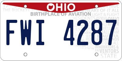 OH license plate FWI4287
