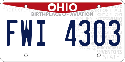 OH license plate FWI4303