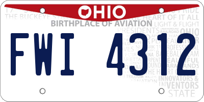 OH license plate FWI4312