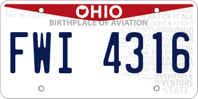 OH license plate FWI4316