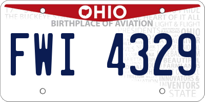 OH license plate FWI4329