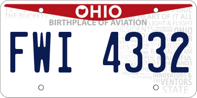 OH license plate FWI4332