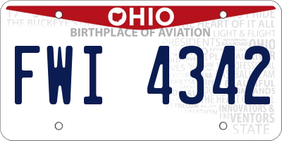 OH license plate FWI4342