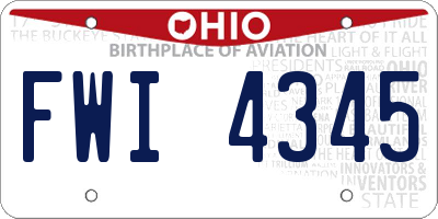 OH license plate FWI4345