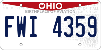 OH license plate FWI4359