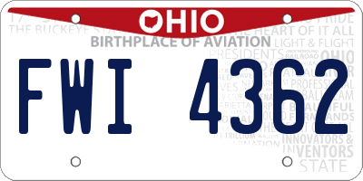 OH license plate FWI4362