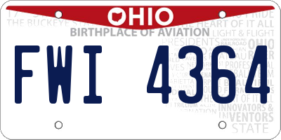 OH license plate FWI4364