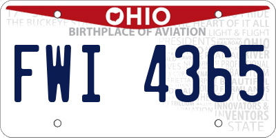 OH license plate FWI4365
