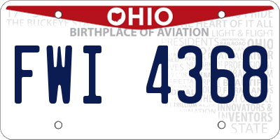 OH license plate FWI4368