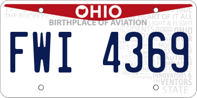 OH license plate FWI4369