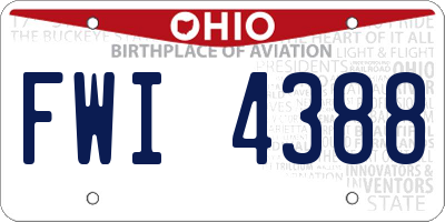 OH license plate FWI4388