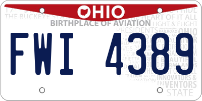 OH license plate FWI4389