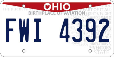 OH license plate FWI4392