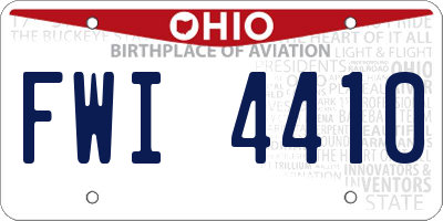 OH license plate FWI4410