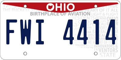 OH license plate FWI4414