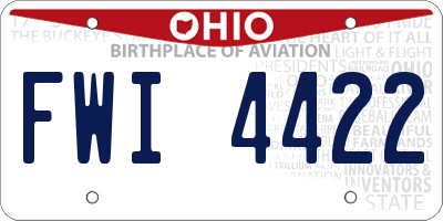 OH license plate FWI4422