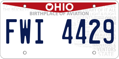 OH license plate FWI4429
