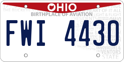 OH license plate FWI4430