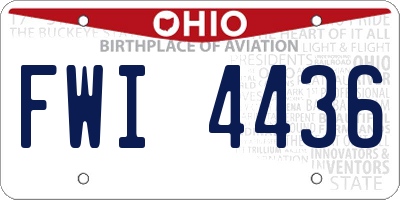 OH license plate FWI4436