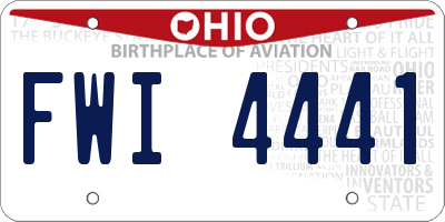 OH license plate FWI4441