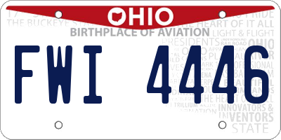 OH license plate FWI4446
