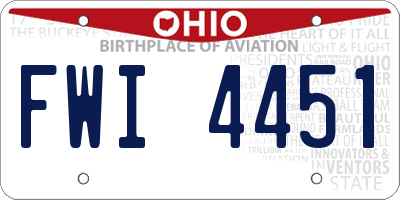 OH license plate FWI4451