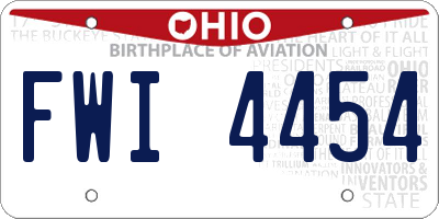 OH license plate FWI4454