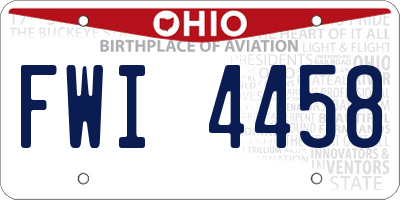 OH license plate FWI4458