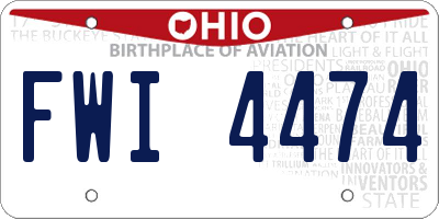 OH license plate FWI4474