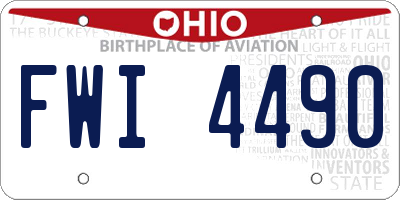 OH license plate FWI4490