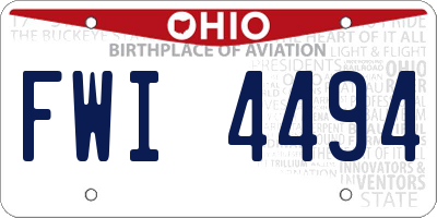 OH license plate FWI4494