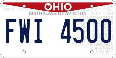 OH license plate FWI4500
