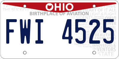 OH license plate FWI4525