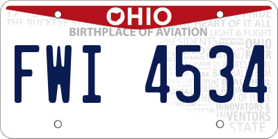 OH license plate FWI4534