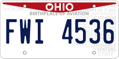 OH license plate FWI4536