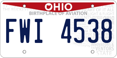 OH license plate FWI4538