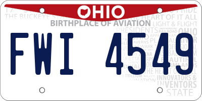 OH license plate FWI4549
