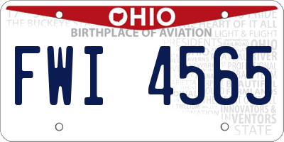 OH license plate FWI4565