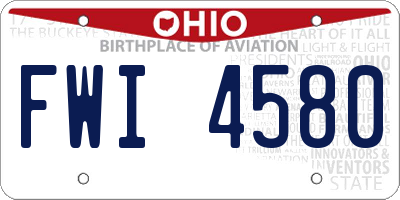 OH license plate FWI4580