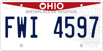 OH license plate FWI4597
