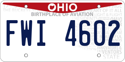 OH license plate FWI4602