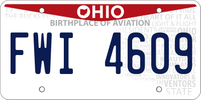 OH license plate FWI4609