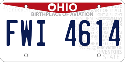 OH license plate FWI4614