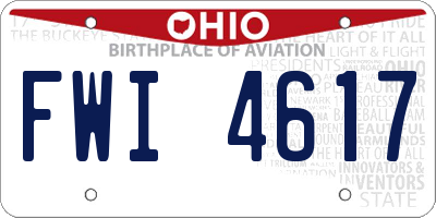 OH license plate FWI4617