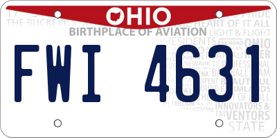 OH license plate FWI4631