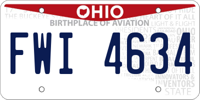 OH license plate FWI4634