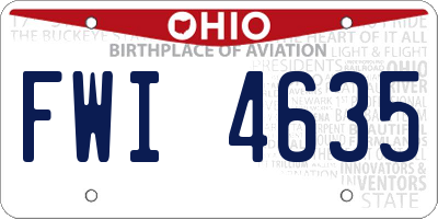 OH license plate FWI4635