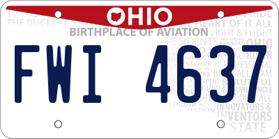 OH license plate FWI4637